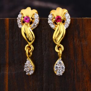 22CT CZ Ladies Gold Earring LFE384