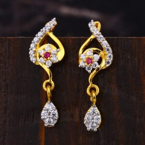 22KT  CZ Women's Stylish  Hallmark Gold Earring LFE383