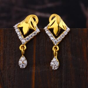 22KT  CZ Women's Gorgeous Hallmark Gold Earring LFE381
