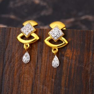 22KT  CZ Ladies Designer  Gold Earring LFE653