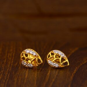 22KT Gold CZ Hallmark Stylish Ladies Tops Earrings LTE62