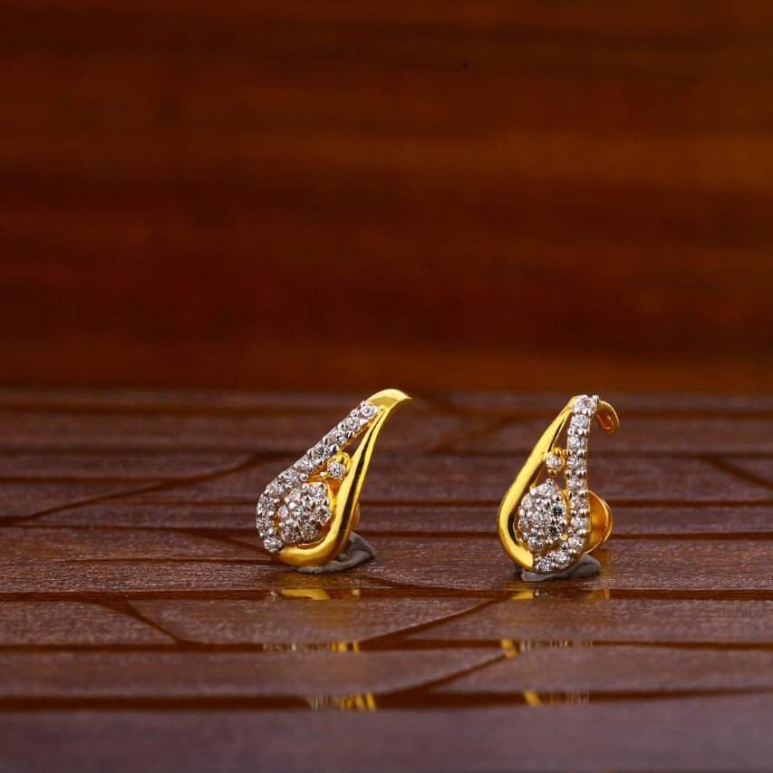 22KT Gold CZ Stylish Ladies Tops Earrings LTE294