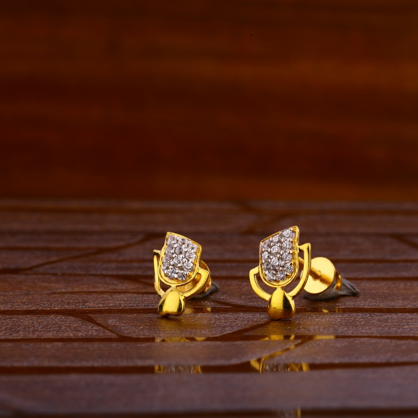 22KT Gold CZ Gorgeous Ladies Tops Earrings LTE293