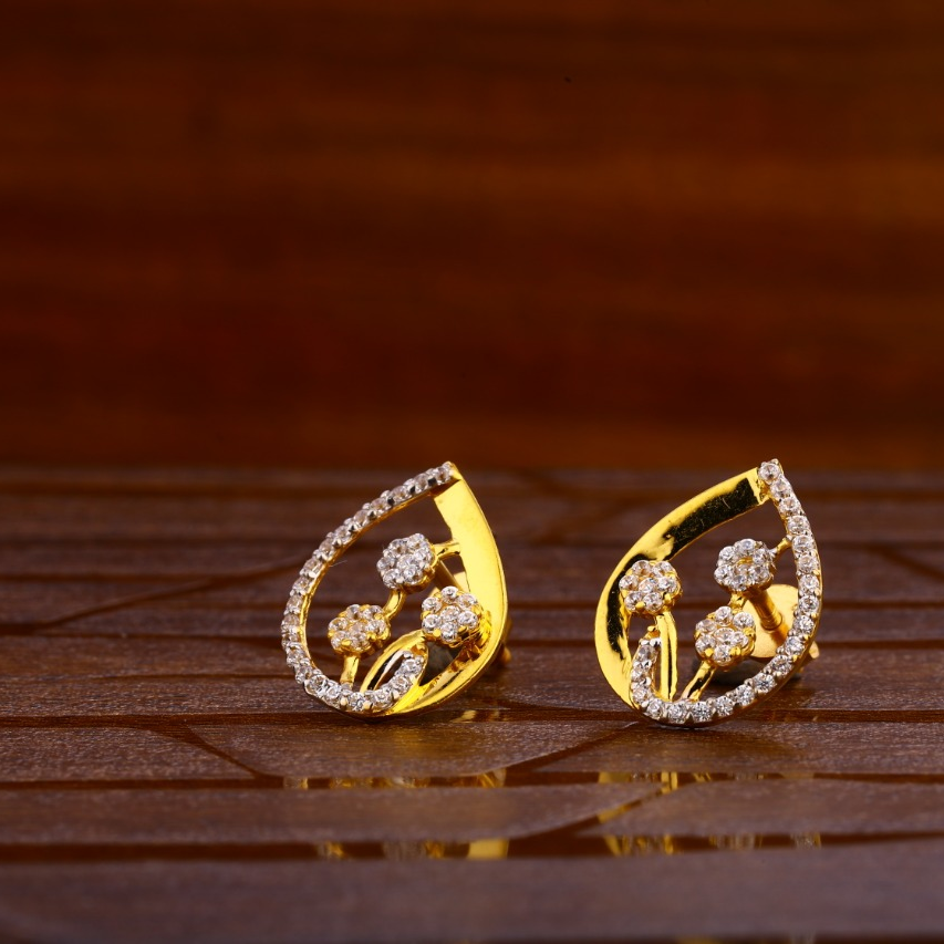 22KT Gold CZ Gorgeous Ladies Tops Earrings LTE292