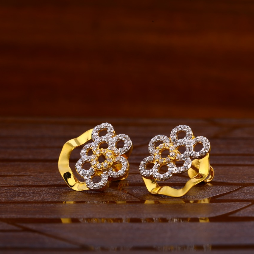 22KT Gold CZ Ladies Tops Earrings LTE285