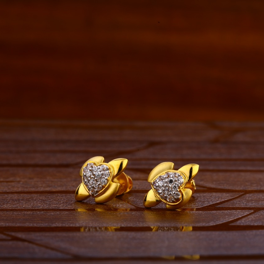 22KT Gold Hallmark Stylish Ladies Tops Earrings LTE284