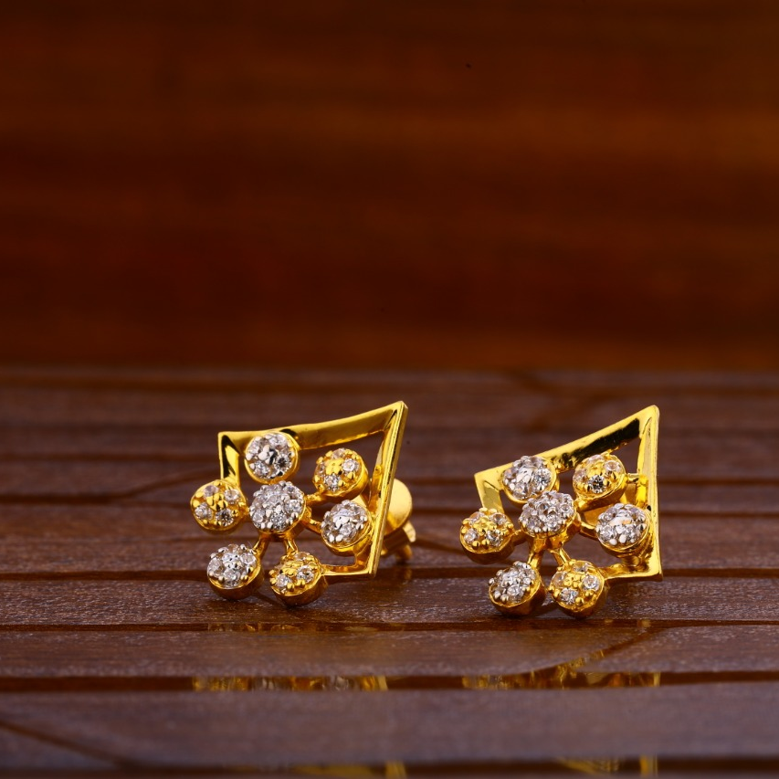 22KT Gold Hallmark Fancy Ladies Tops Earrings LTE281