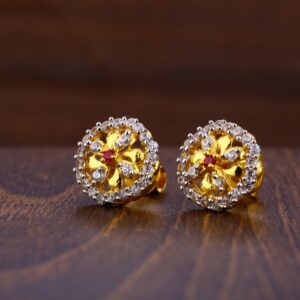 916 Gold CZ Hallmark Delicate Ladies Tops Earrings LTE229