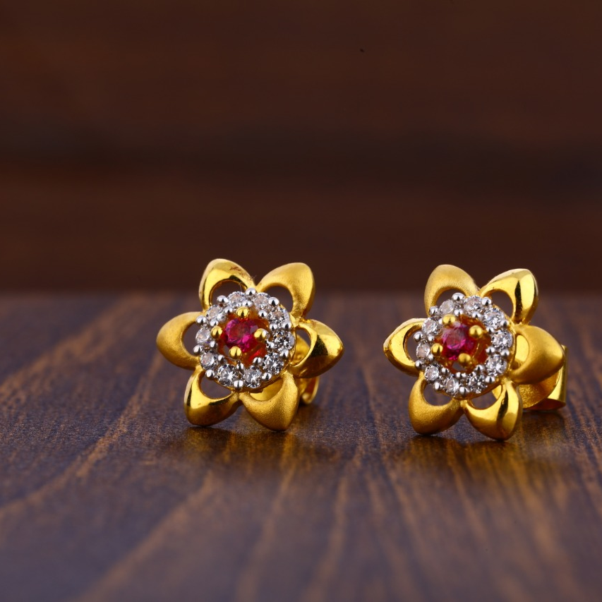 916 Gold CZ Hallmark Ladies Tops Earrings LTE226