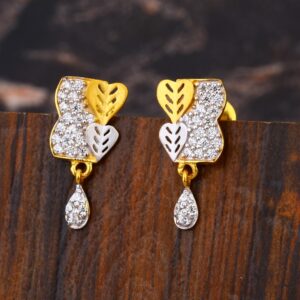 916 CZ Women's Classic Hallmark Gold Earring LFE644