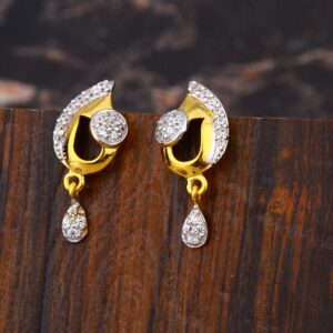 916 CZ Women's Hallmark Gold Earring LFE643