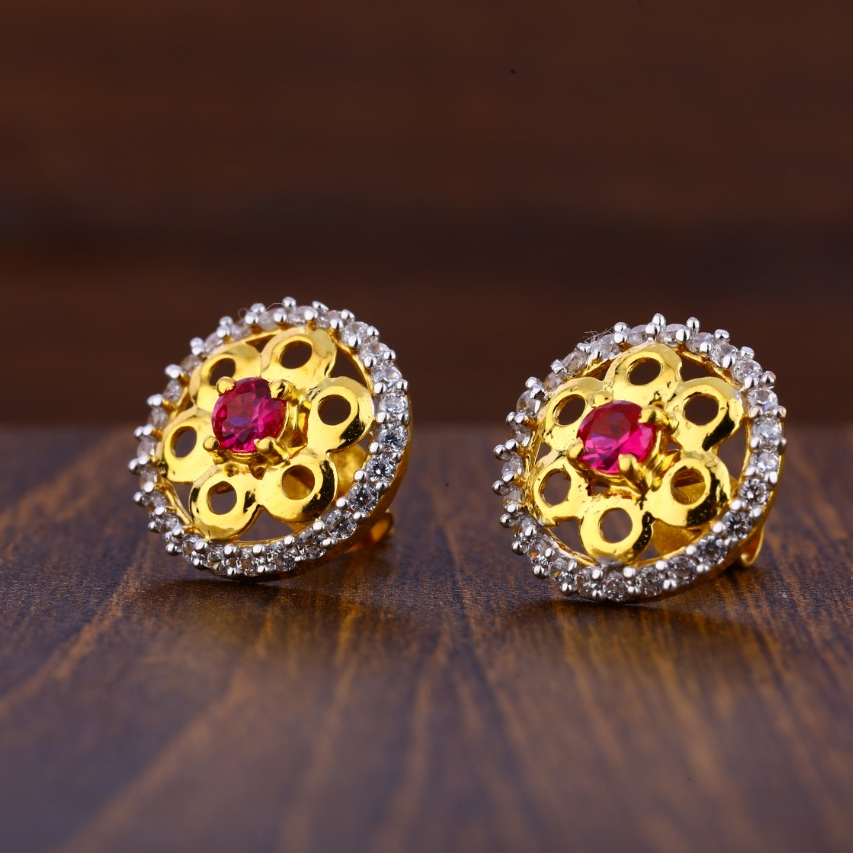 916 Gold Hallmark Delicate Ladies Tops Earrings LTE208