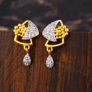 916 CZ Ladies  Gold Earring LFE635