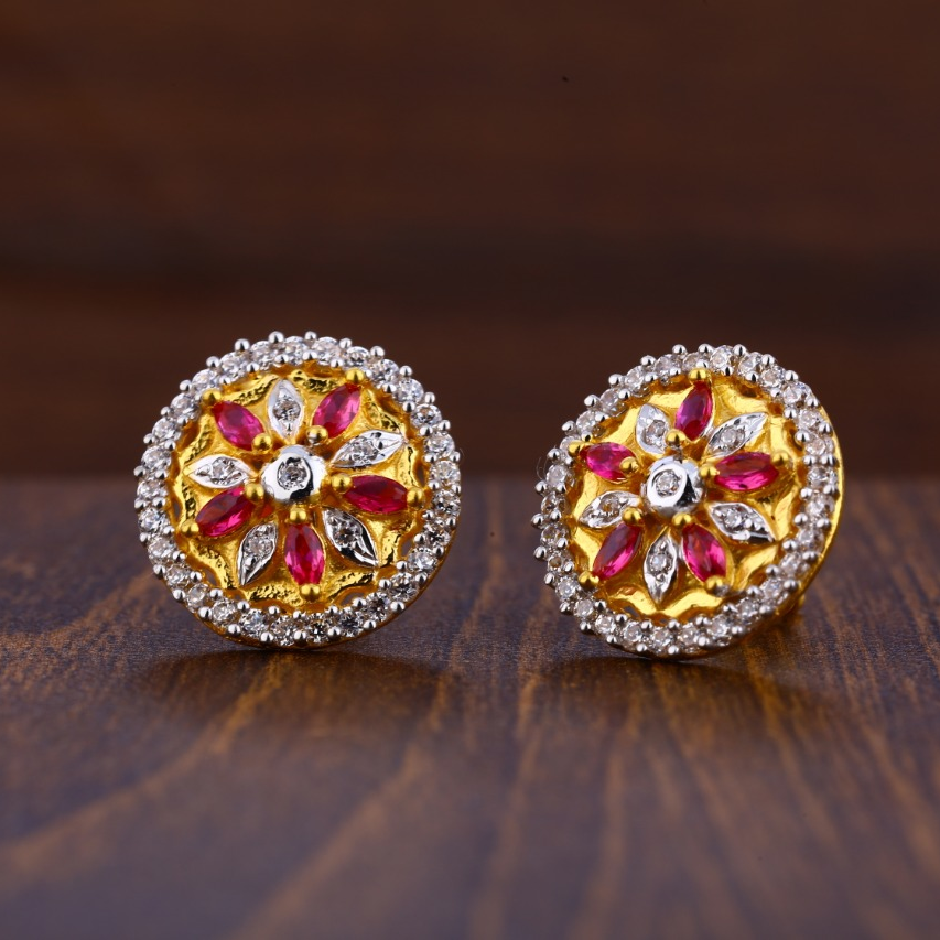 916 Gold Hallmark Designer Ladies Tops Earrings LTE207