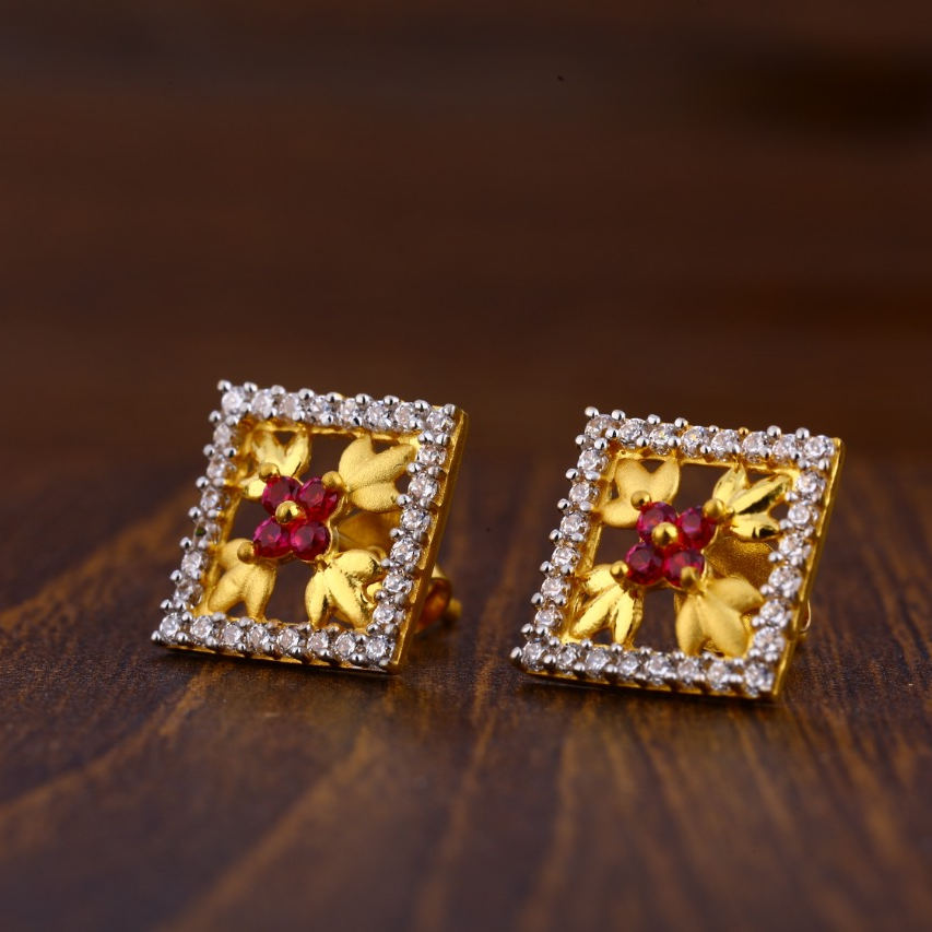 916 Gold Hallmark Classic Ladies Tops Earrings LTE205
