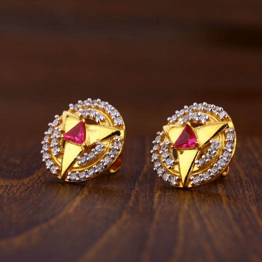 916 Gold Fancy Ladies Tops Earrings LTE201