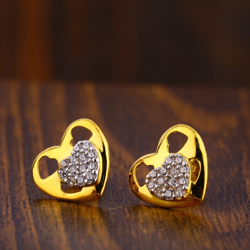 22CT Gold CZ Hallmark Ladies Tops Earrings LTE133
