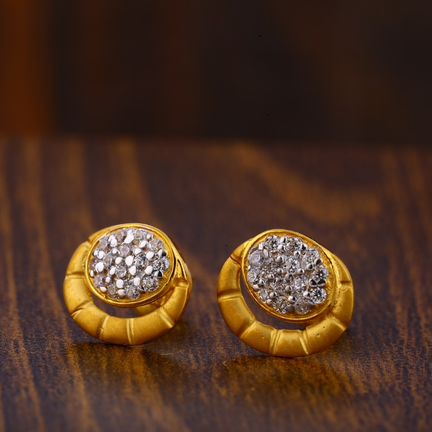 22CT Gold CZ Classic Ladies Tops Earrings LTE127