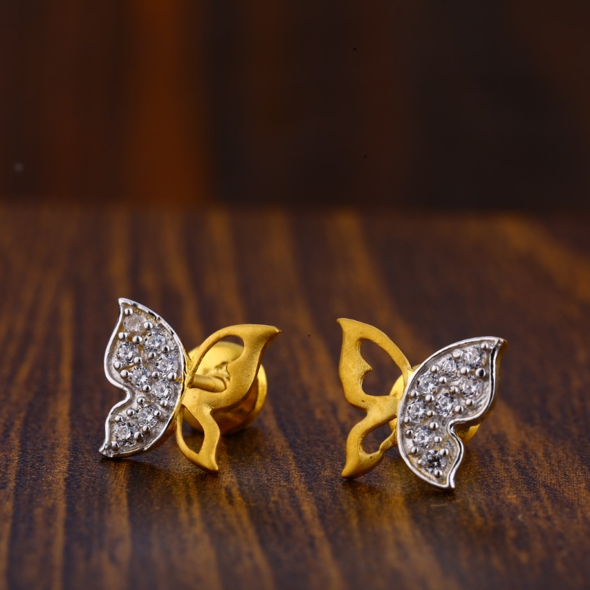 22CT Gold Hallmark Delicate Ladies Tops Earrings LTE121