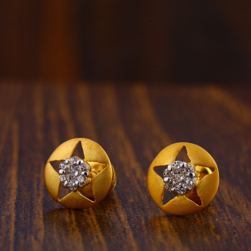 22CT Gold Hallmark Ladies Tops Earrings LTE118