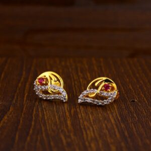 22KT Gold CZ Hallmark Stylish Ladies Tops Earrings LTE191