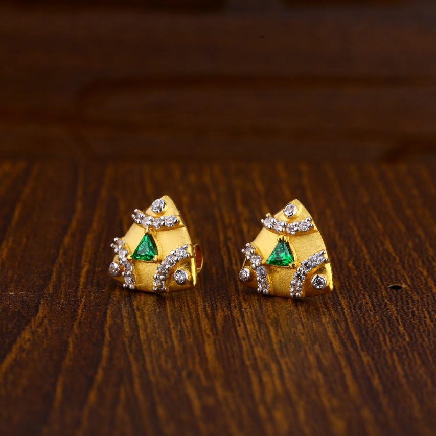 22KT Gold CZ Hallmark Gorgeous Ladies Tops Earrings LTE190