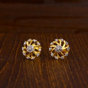 22KT Gold CZ Hallmark Delicate Ladies Tops Earrings LTE188
