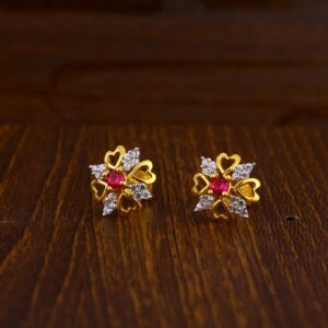 22KT Gold CZ Hallmark Classic Ladies Tops Earrings LTE186