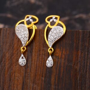 22CT Gold CZ  Stylish Women's Hallmark Earring LFE634