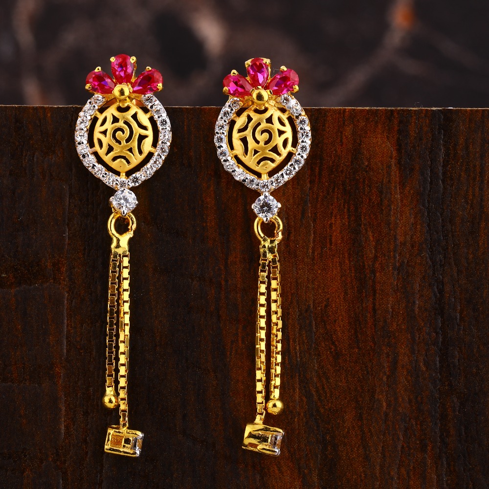 22CT Gold CZ  Exclusive Women's Hallmark Earring LFE582