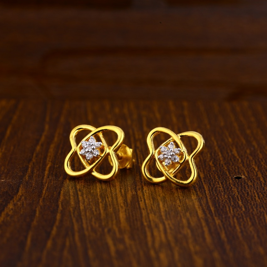 22KT Gold CZ Gorgeous Ladies Tops Earrings LTE183
