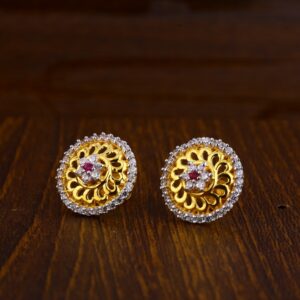 916 Gold CZ Hallmark Fancy Ladies Tops Earrings LTE164