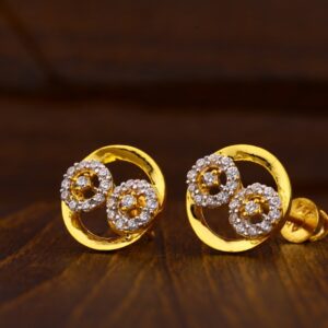 916 Gold CZ Hallmark Classic Ladies Tops Earrings LTE161