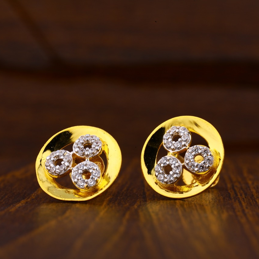 916 Gold CZ Stylish Ladies Tops Earrings LTE157