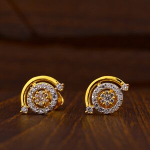 916 Gold CZ Fancy Ladies Tops Earrings LTE155