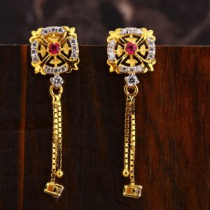 22KT Gold CZ Gorgeous Women's Hallmark  Earring LFE568
