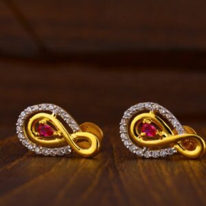 916 Gold CZ Delicate Ladies Tops Earrings LTE154