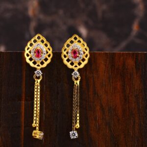 22KT Gold CZ Exclusive Women's Hallmark  Earring LFE566