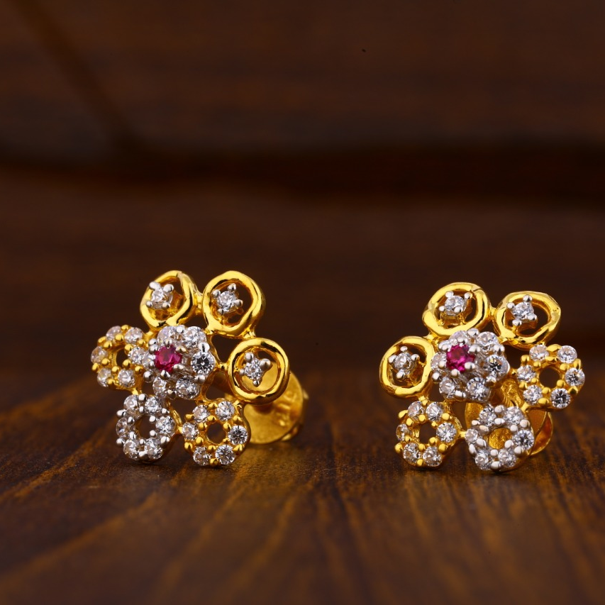 916 Gold Hallmark Classic Ladies Tops Earrings LTE145