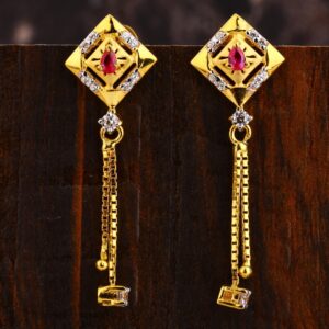 22KT Gold CZ  Women's hallmark  Earring LFE562