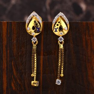 22KT Gold CZ Classic  Ladies  Earring LFE555