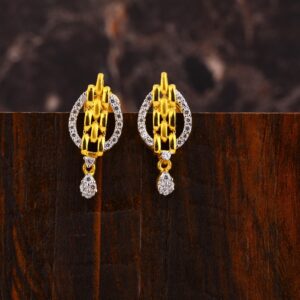 916 gold cz women's stylish hallmark earring lfe553