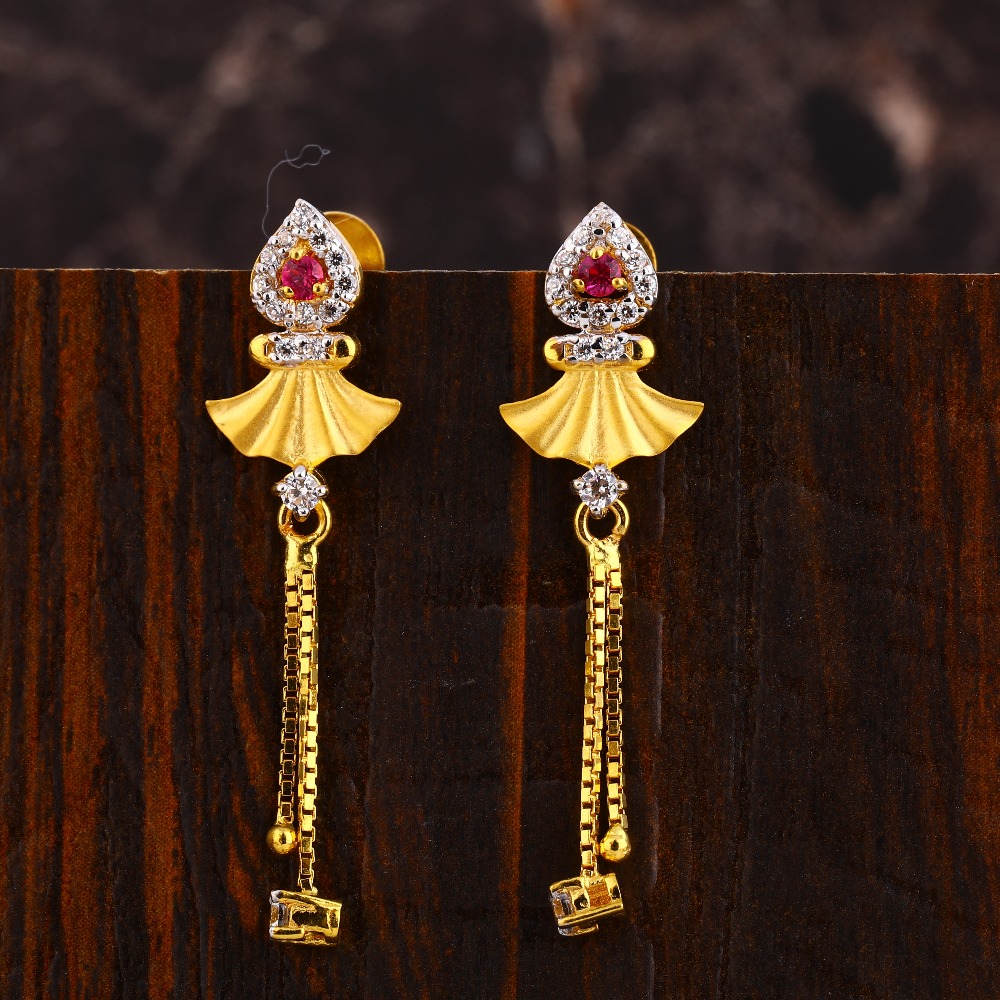916 Gold CZ Women's Gorgeous Hallmark Earring LFE552
