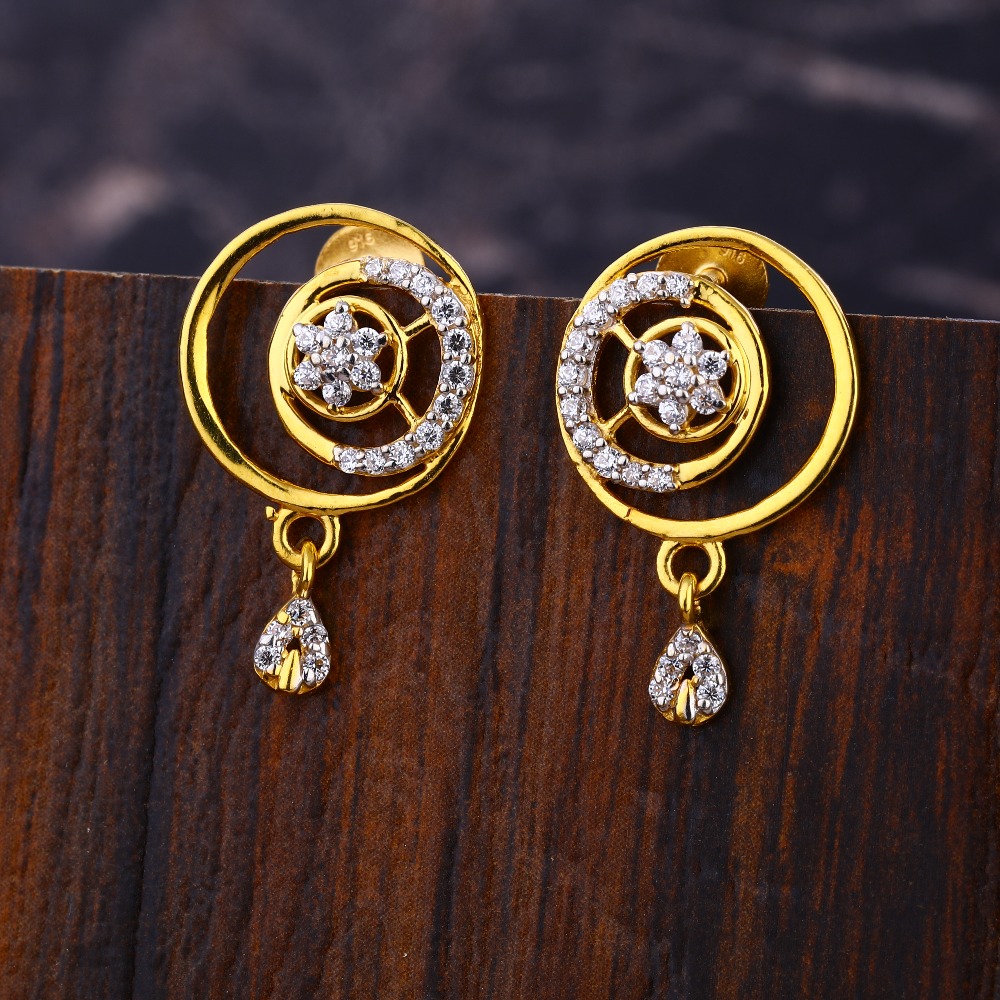 916 Gold CZ Ladies  Earring LFE630