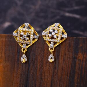 22CT CZ Women's Stylish Hallmark Gold Earring LFE629