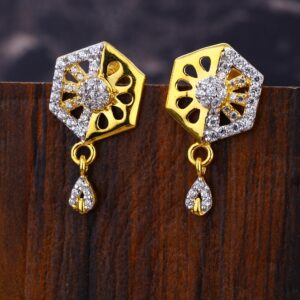 22CT CZ Women's Gorgeous Hallmark Gold Earring LFE628