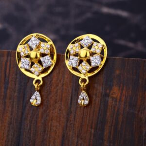22CT CZ Women's Exclusive Hallmark Gold Earring LFE626
