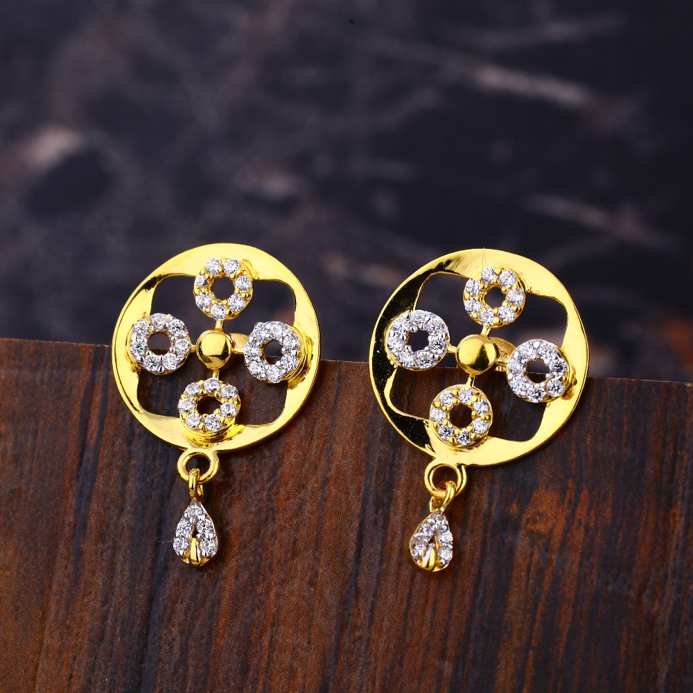 22CT CZ Ladies Gorgeous Gold Earring LFE620