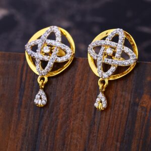 22CT CZ Ladies Delicate Gold Earring LFE617