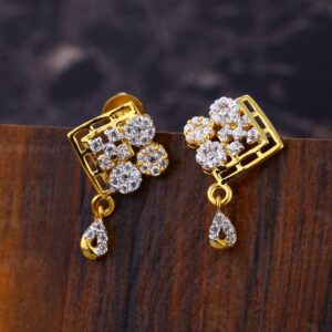 22CT CZ Ladies Classic Gold Earring LFE615